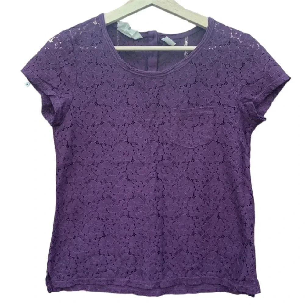 H&M women's size 4 purple lace blouse